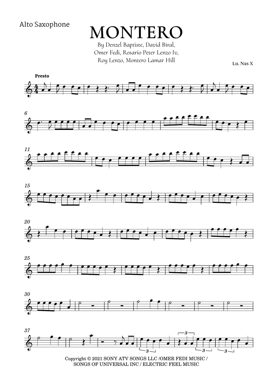Montero Alto Saxophone scores gallery preview page 2