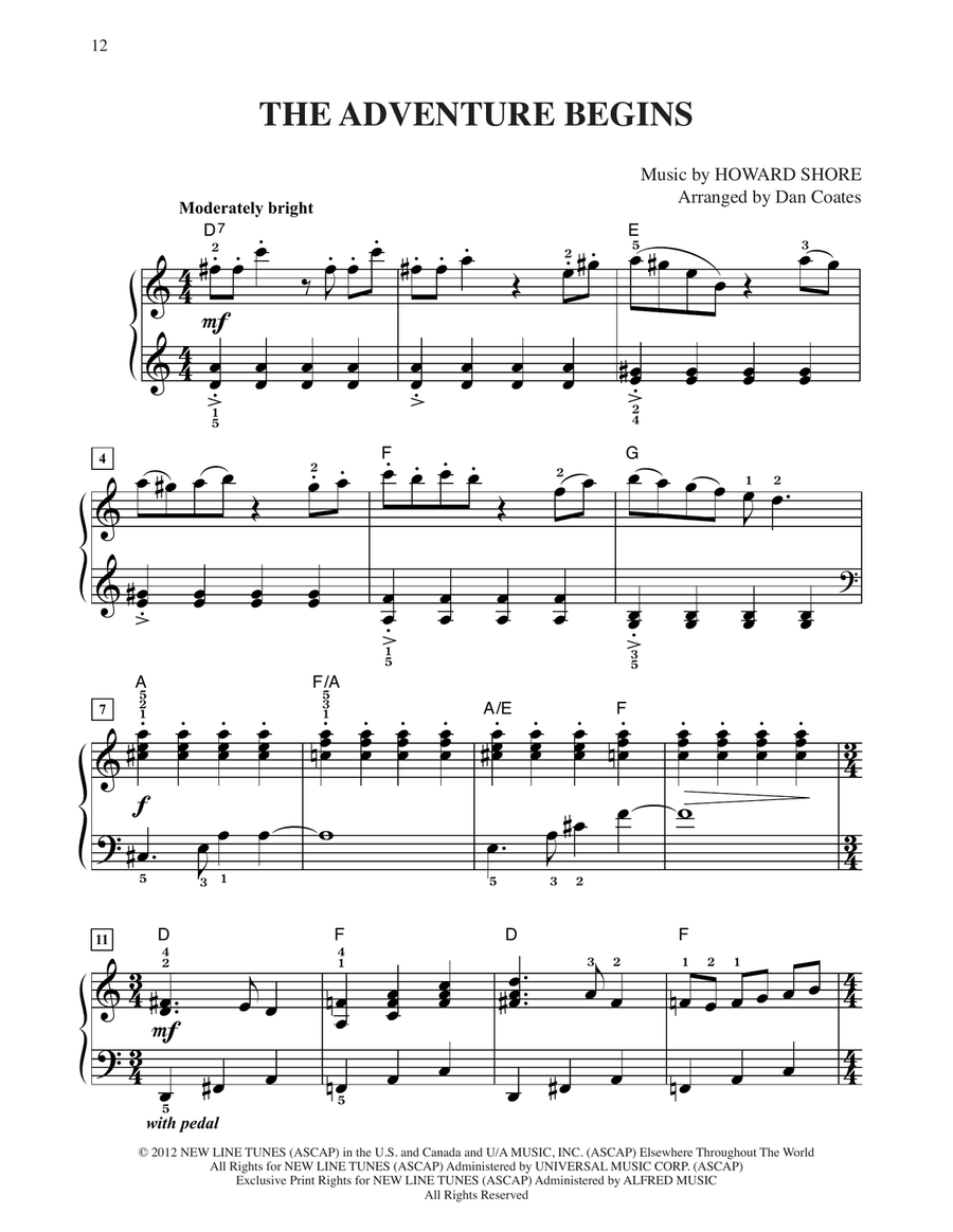 The Adventure Begins (from The Hobbit: An Unexpected Journey) (arr. Dan Coates) Easy Piano scores gallery preview page 1