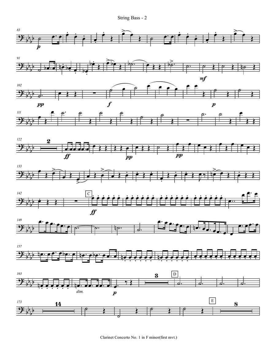 Weber: Concerto for Clarinet No.1 in f minor, Op.73 - First Movement: Allegro Concert Band scores gallery preview page 4
