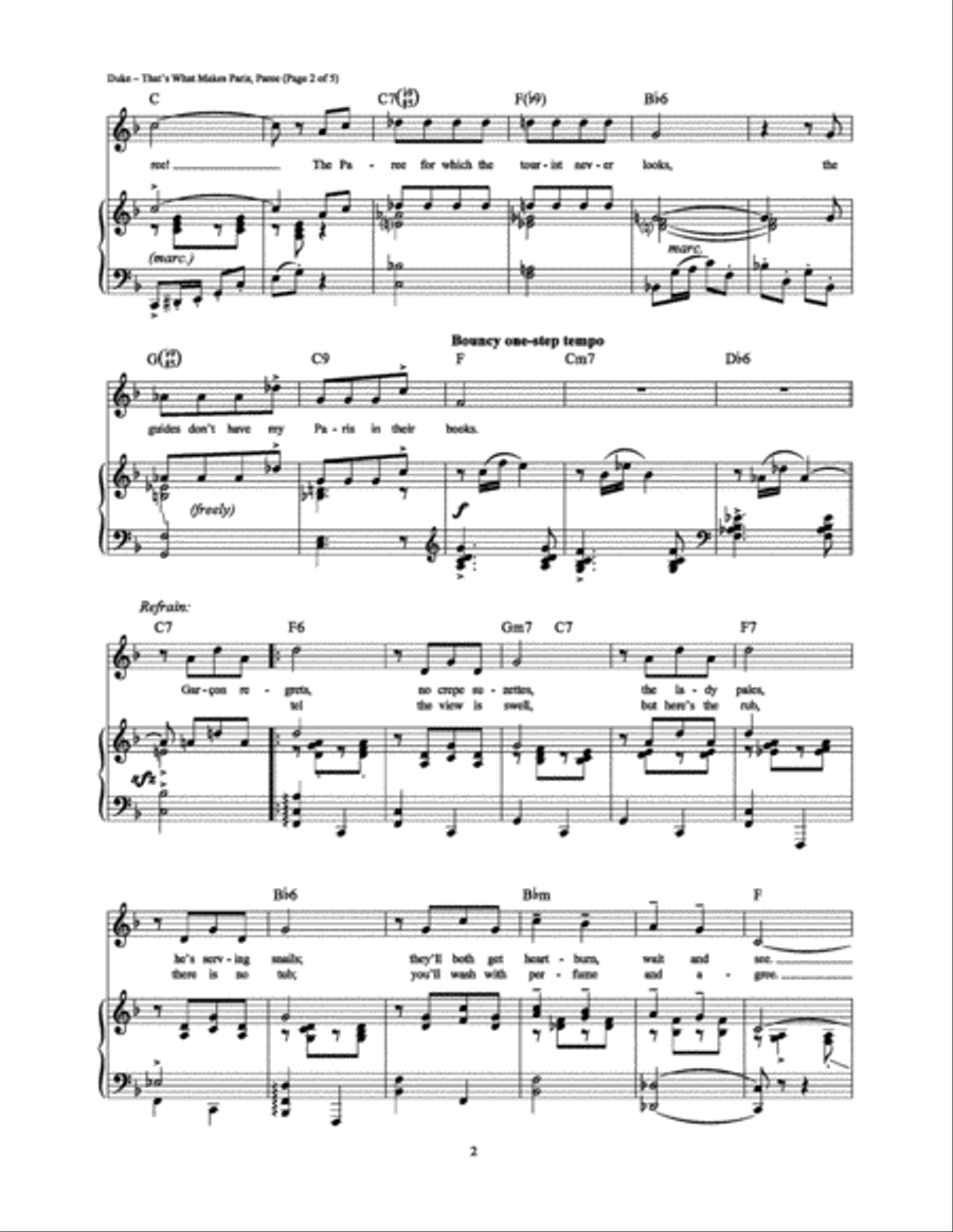 That's What Makes Paris, Paree Piano, Vocal, Guitar scores gallery preview page 2