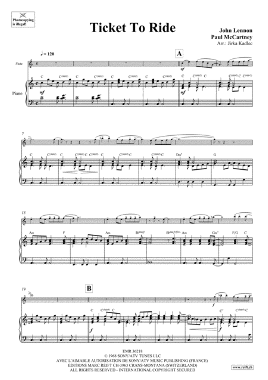 Ticket To Ride Flute Solo scores gallery preview page 4