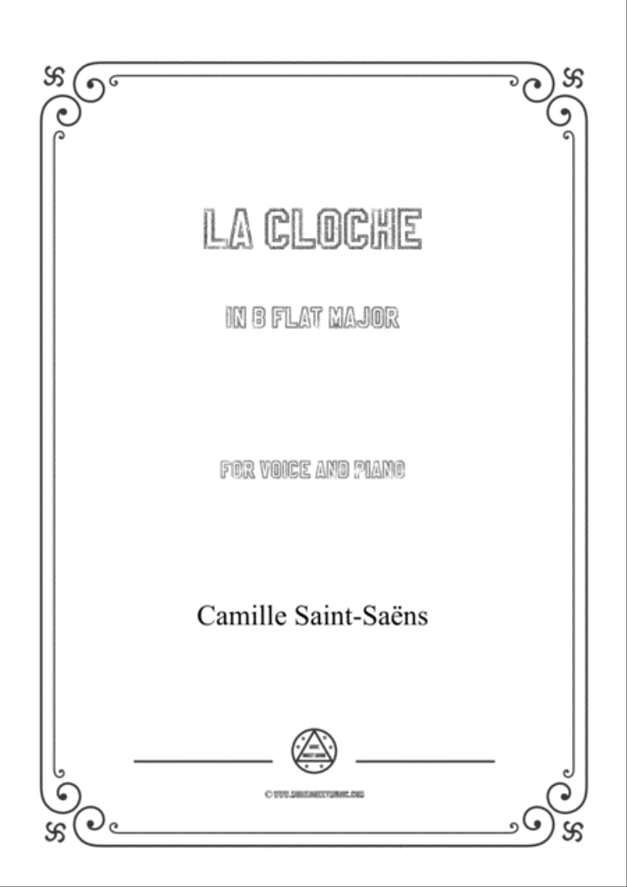 Saint-Saëns-La cloche in B flat Major,for Voice and Piano Voice Solo scores gallery preview page 1