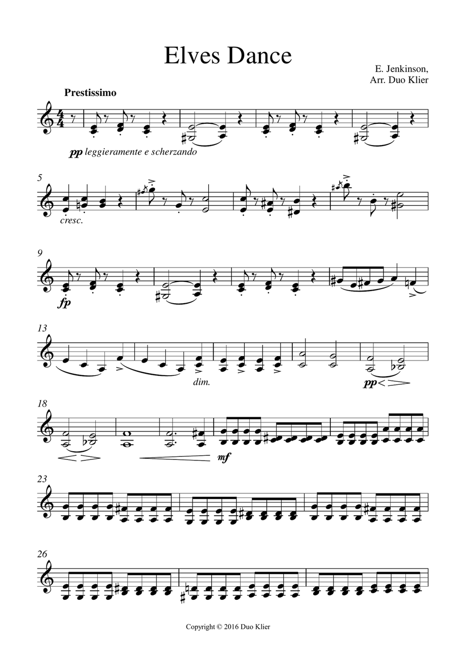 Jenkinson - Elves Dance, 2nd violin accompaniment Violin Solo scores gallery preview page 2