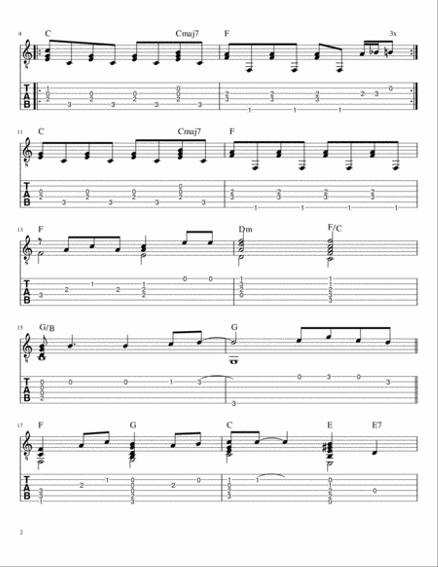 Imagine Guitar Tablature scores gallery preview page 2