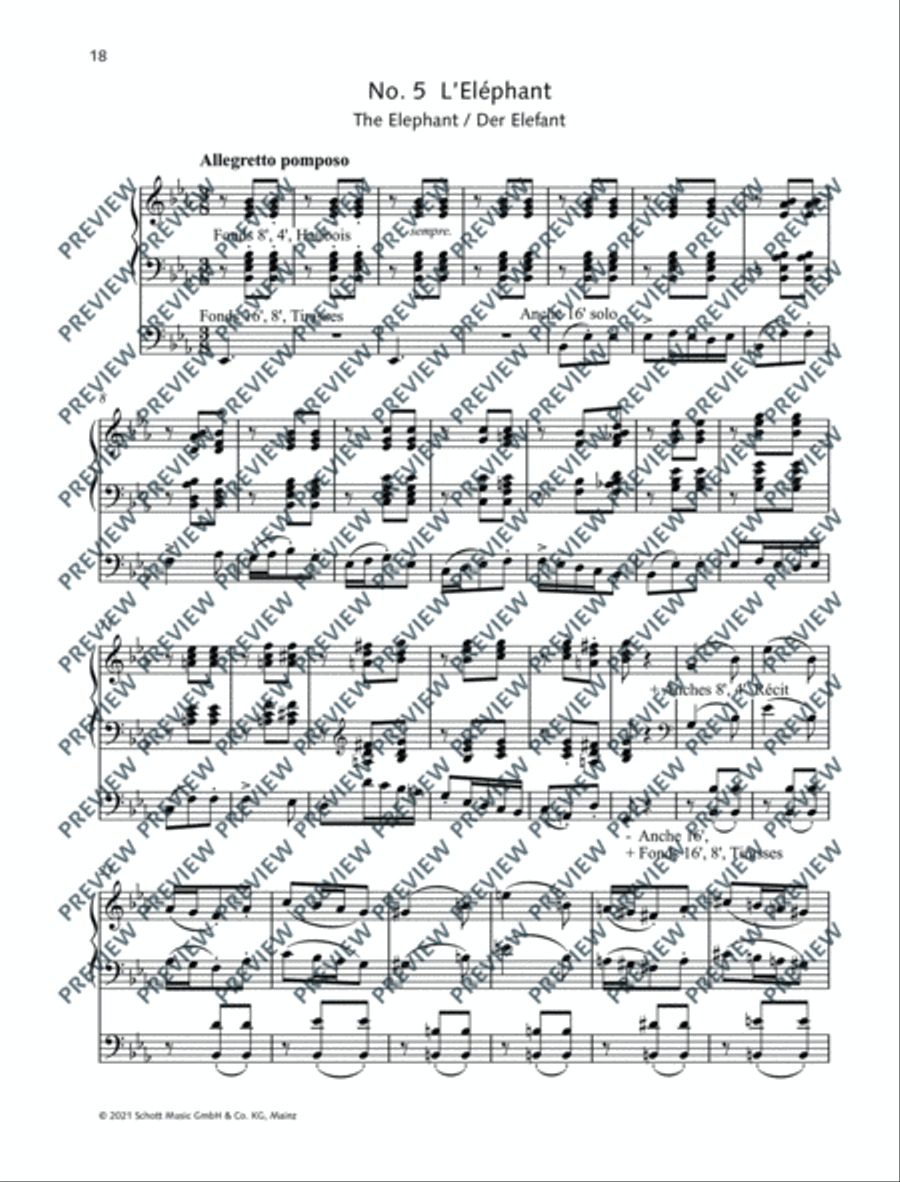 The Carnival of the Animals Organ scores gallery preview page 19