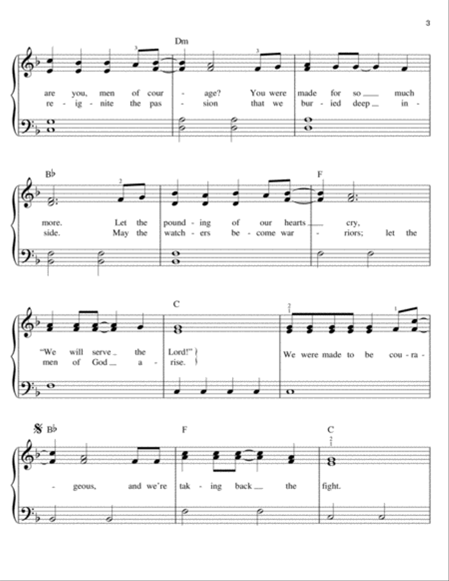 Courageous Easy Piano scores gallery preview page 3