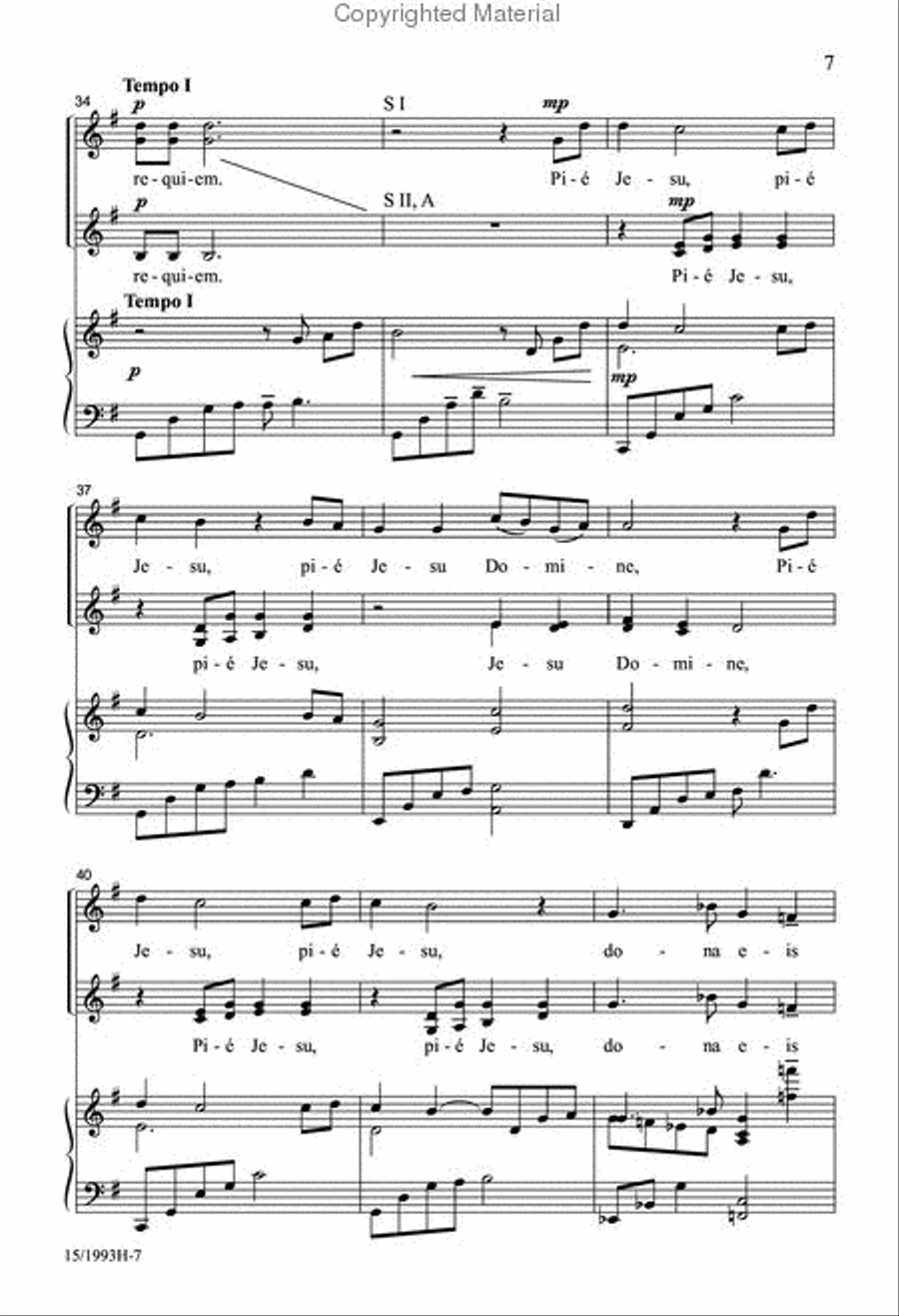 Pié Jesu Pié Jesu SSA scores gallery preview page 6