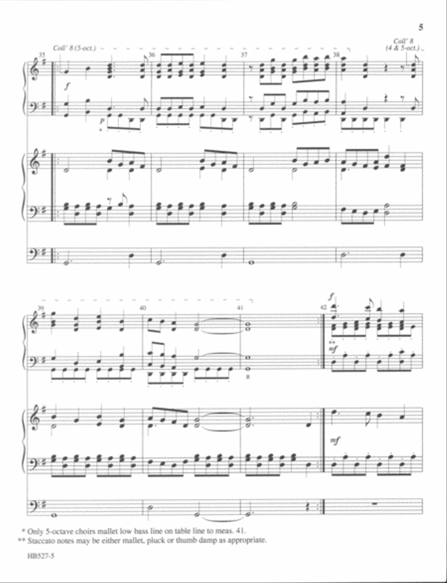 Wake, Awake - full score (handbells and organ) Handbell Choir scores gallery preview page 6