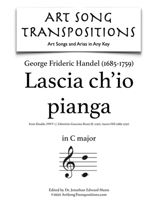 Book cover for HANDEL: Lascia ch'io pianga (transposed to C major)
