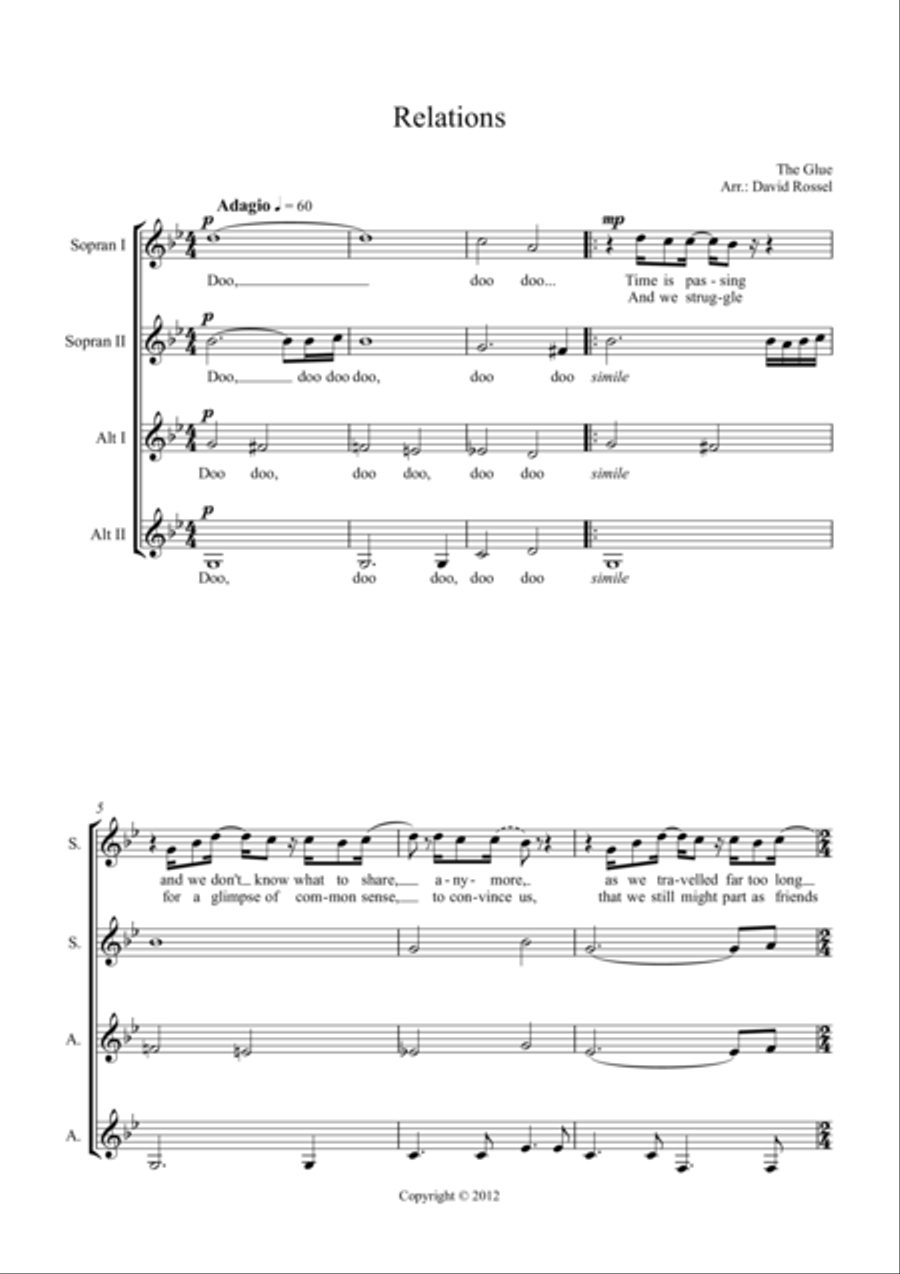 Realations Realations Choir scores gallery preview page 1