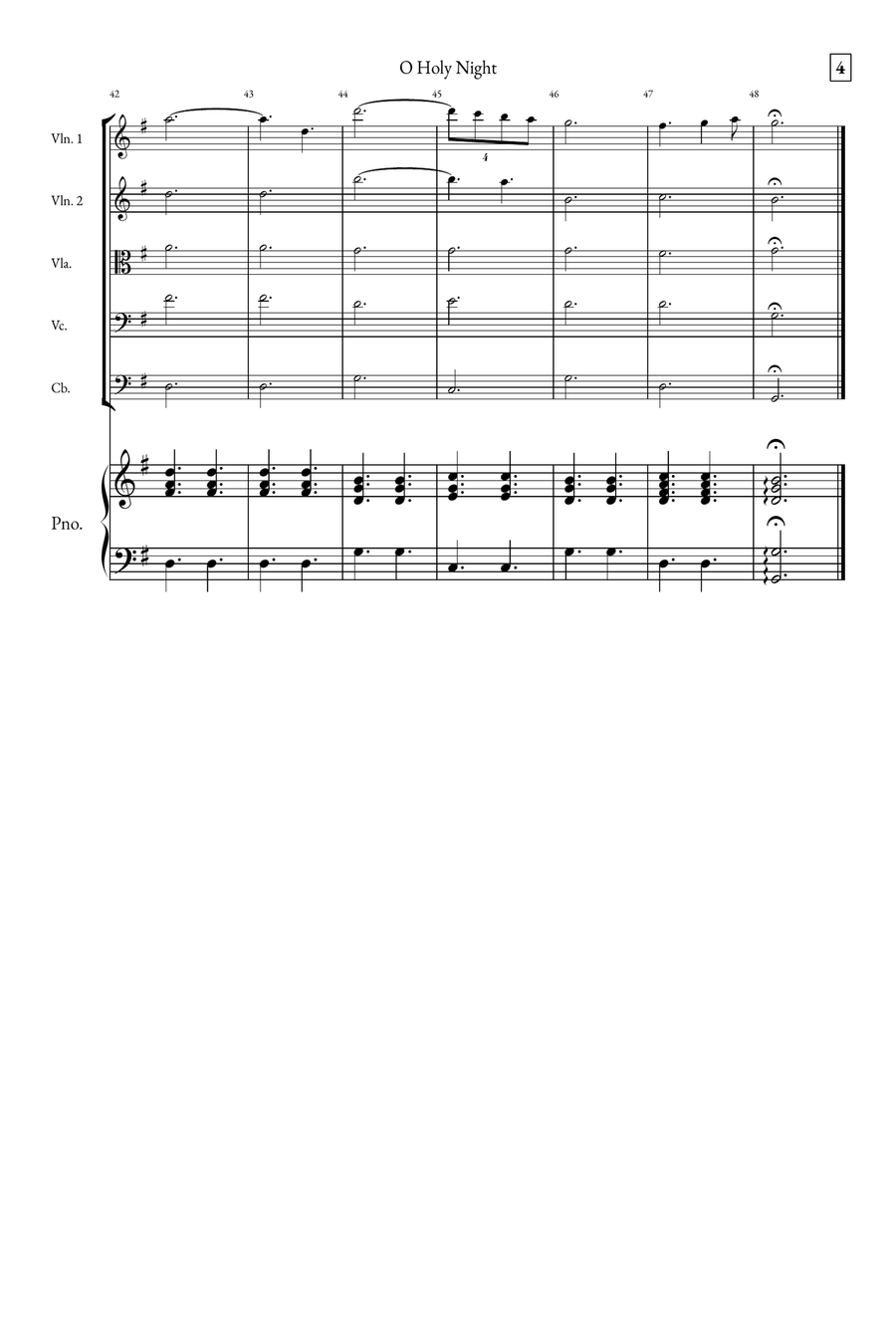 O Holy Night String Quintet scores gallery preview page 4
