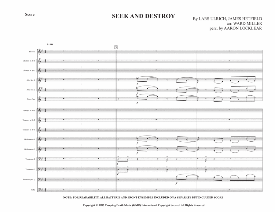 Seek & Destroy Marching Band scores gallery preview page 1