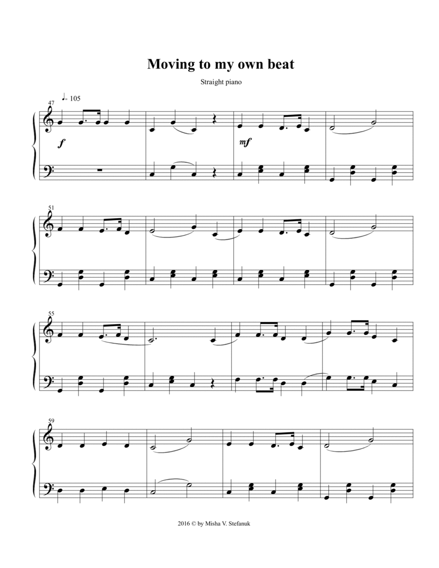 Moving to my own Beat Easy Piano scores gallery preview page 1