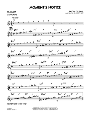 Moment's Notice (arr. Mark Taylor) - Eb Solo Sheet