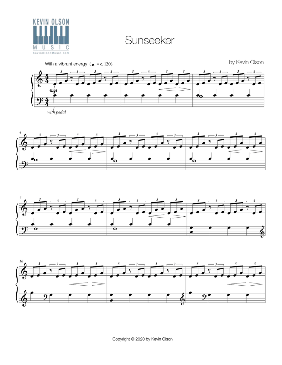 Sunseeker Piano Solo scores gallery preview page 1