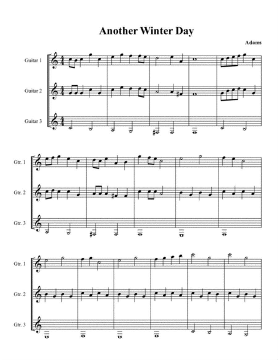 Another Winter Day Guitar Solo scores gallery preview page 1