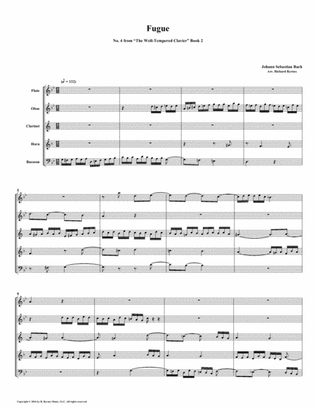 Fugue 04 from Well-Tempered Clavier, Book 2 (Woodwind Quintet)