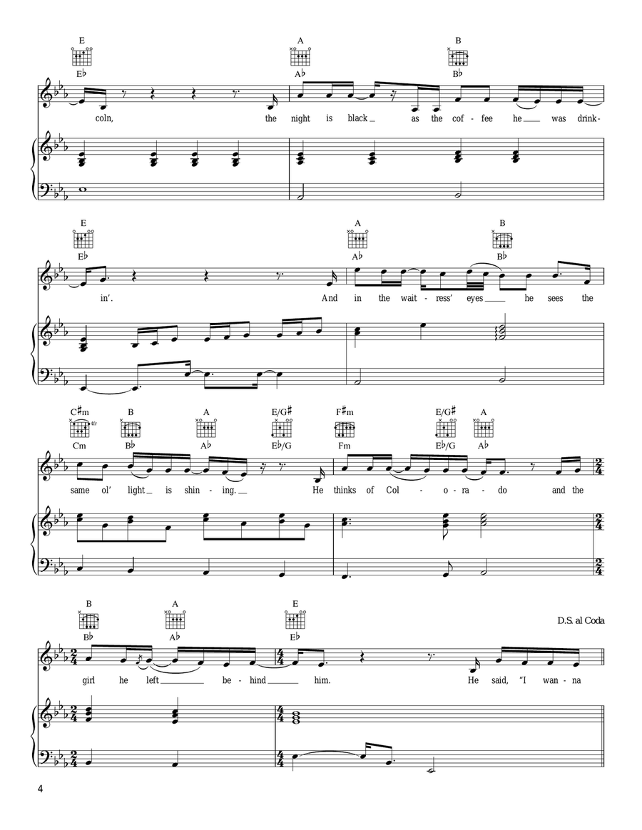 Colder Weather Piano, Vocal, Guitar scores gallery preview page 4