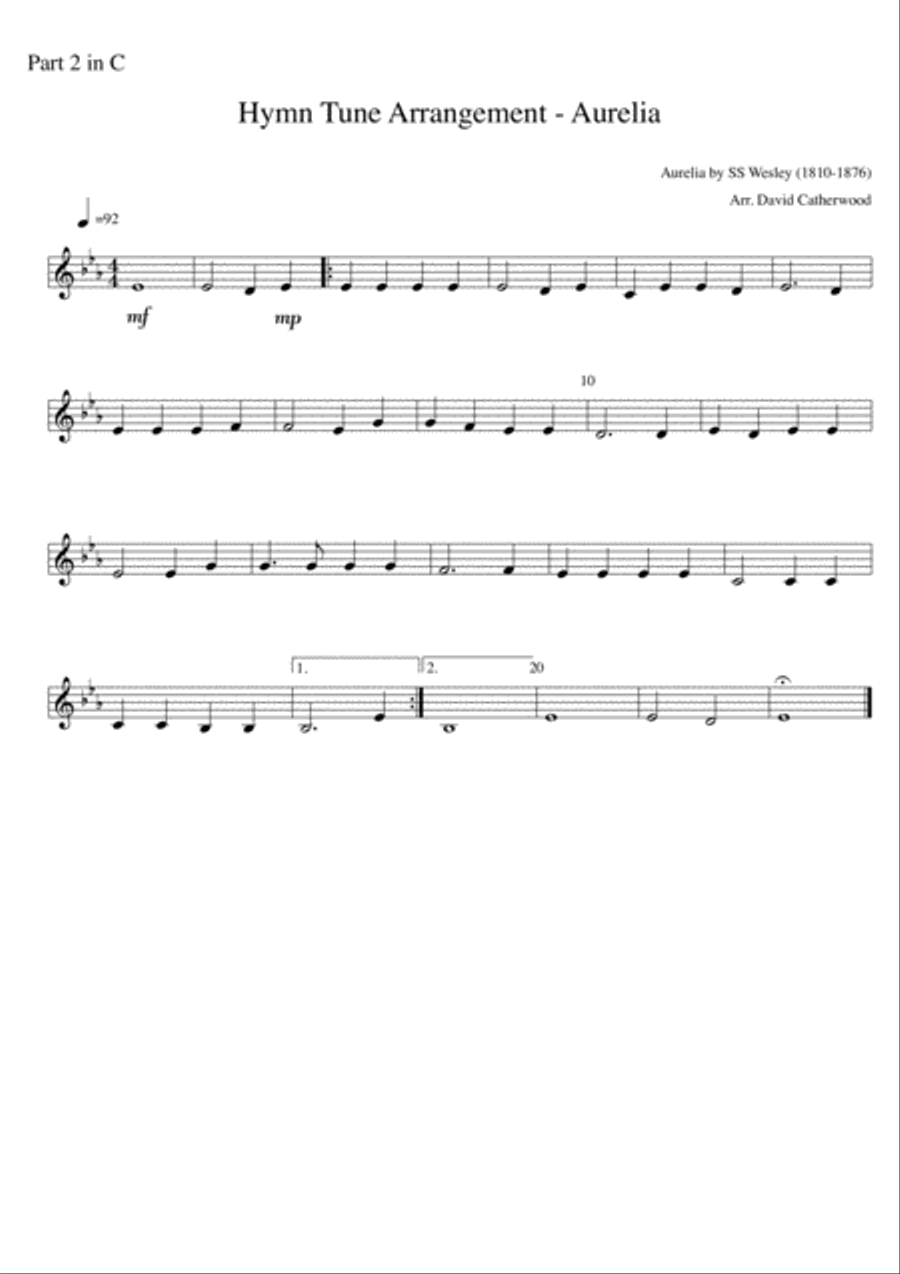 Hymn tune Aurelia By SS Wesley arr. David Catherwood Concert Band scores gallery preview page 5