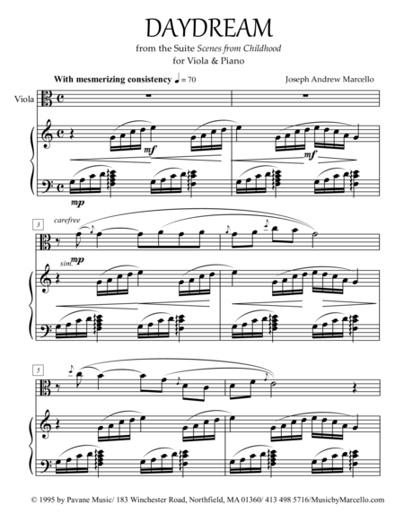 Daydream - from 'Scenes from Childhood' for Viola & Piano image number null