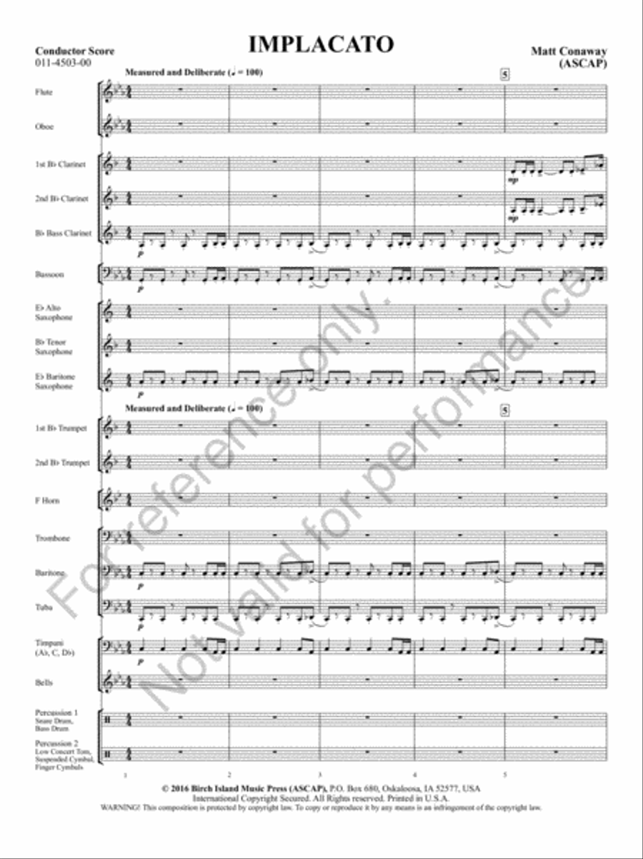 Implacato Concert Band scores gallery preview page 2