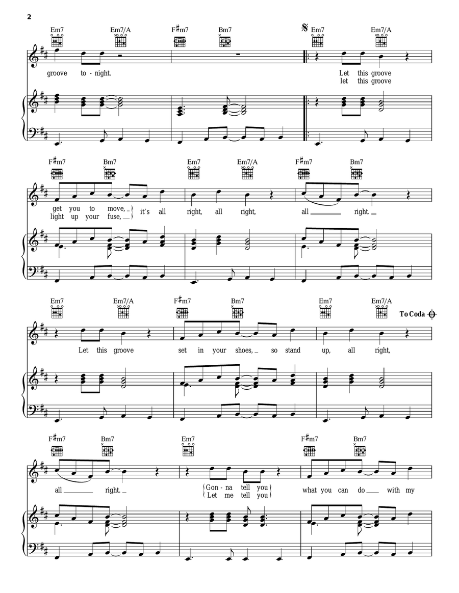 Let's Groove Piano, Vocal, Guitar scores gallery preview page 2