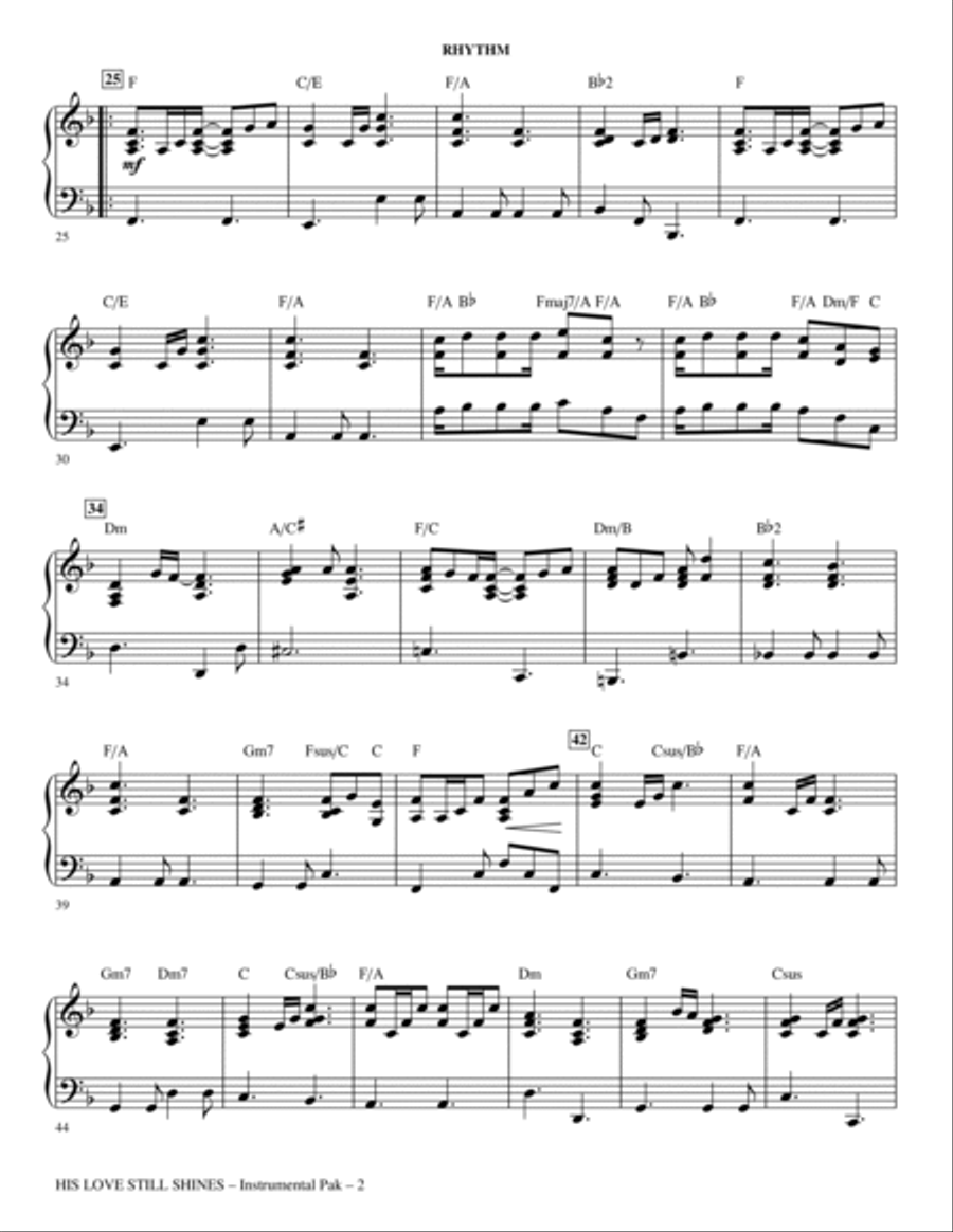 His Love Still Shines - Rhythm Choir scores gallery preview page 2