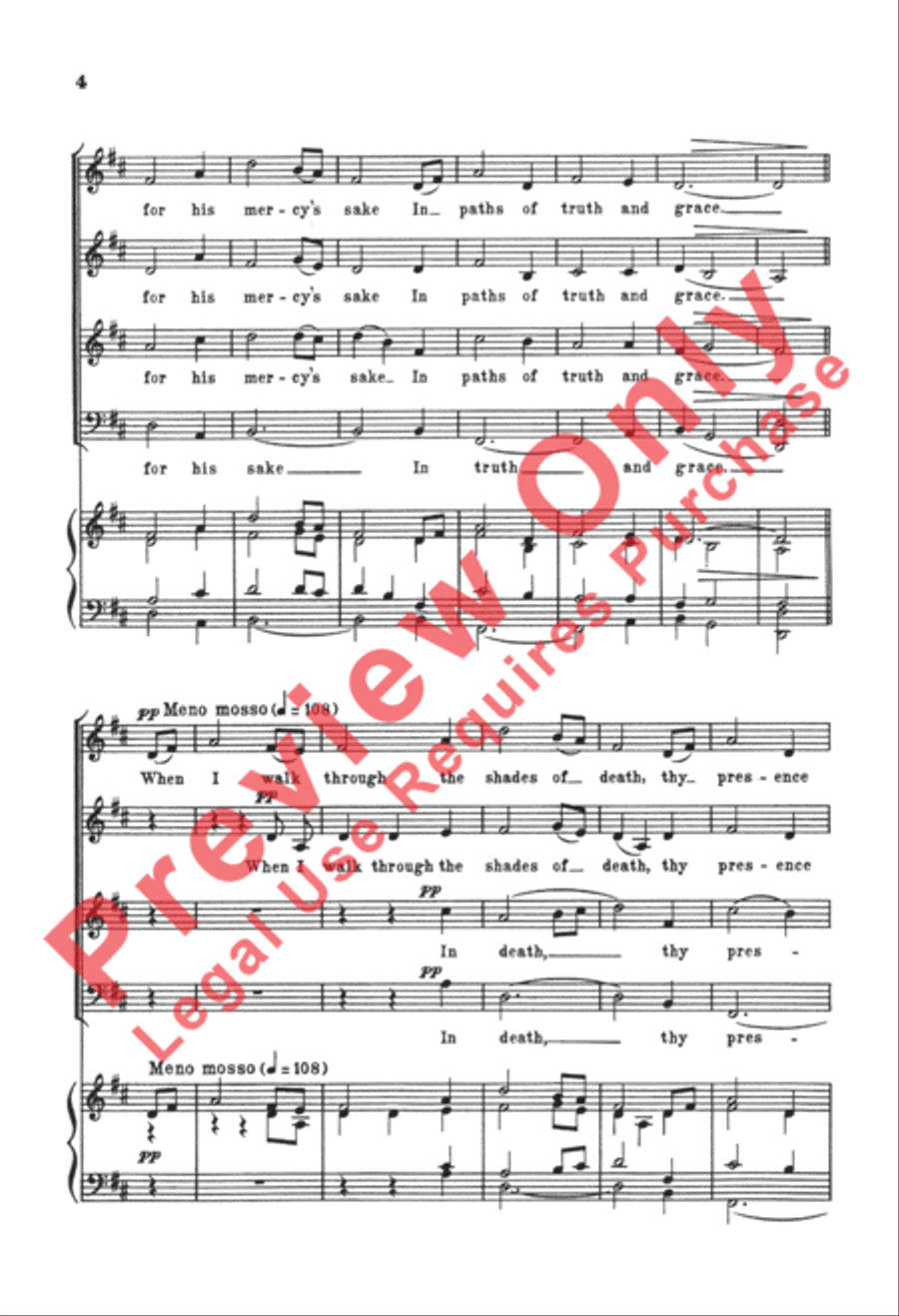 My Shepherd Will Supply My Need 4-Part scores gallery preview page 4