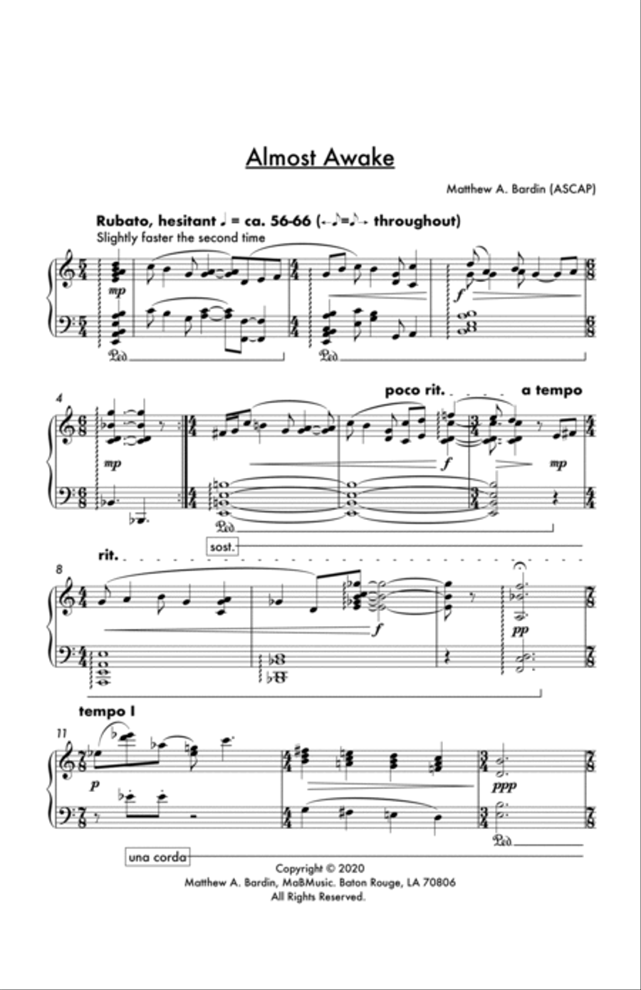 Almost Awake: Solo Piano Piano Solo scores gallery preview page 5