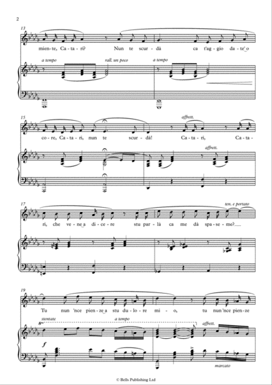Core 'ngrato (D-flat Major) Voice Solo scores gallery preview page 2