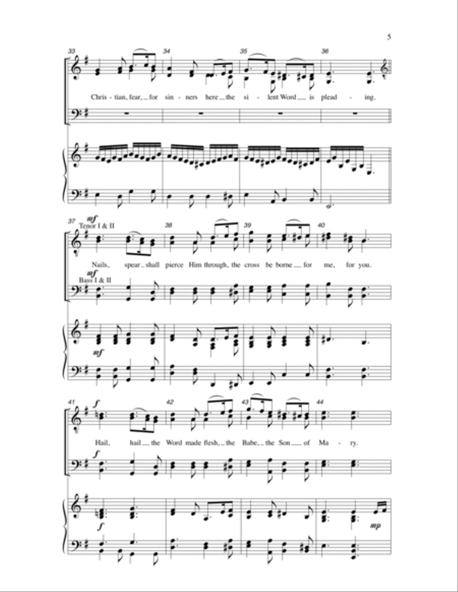 What Child Is This (arr. William D. Hall) 4-Part scores gallery preview page 4