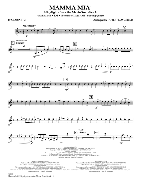 Mamma Mia! - Highlights from the Movie Soundtrack - Bb Clarinet 2