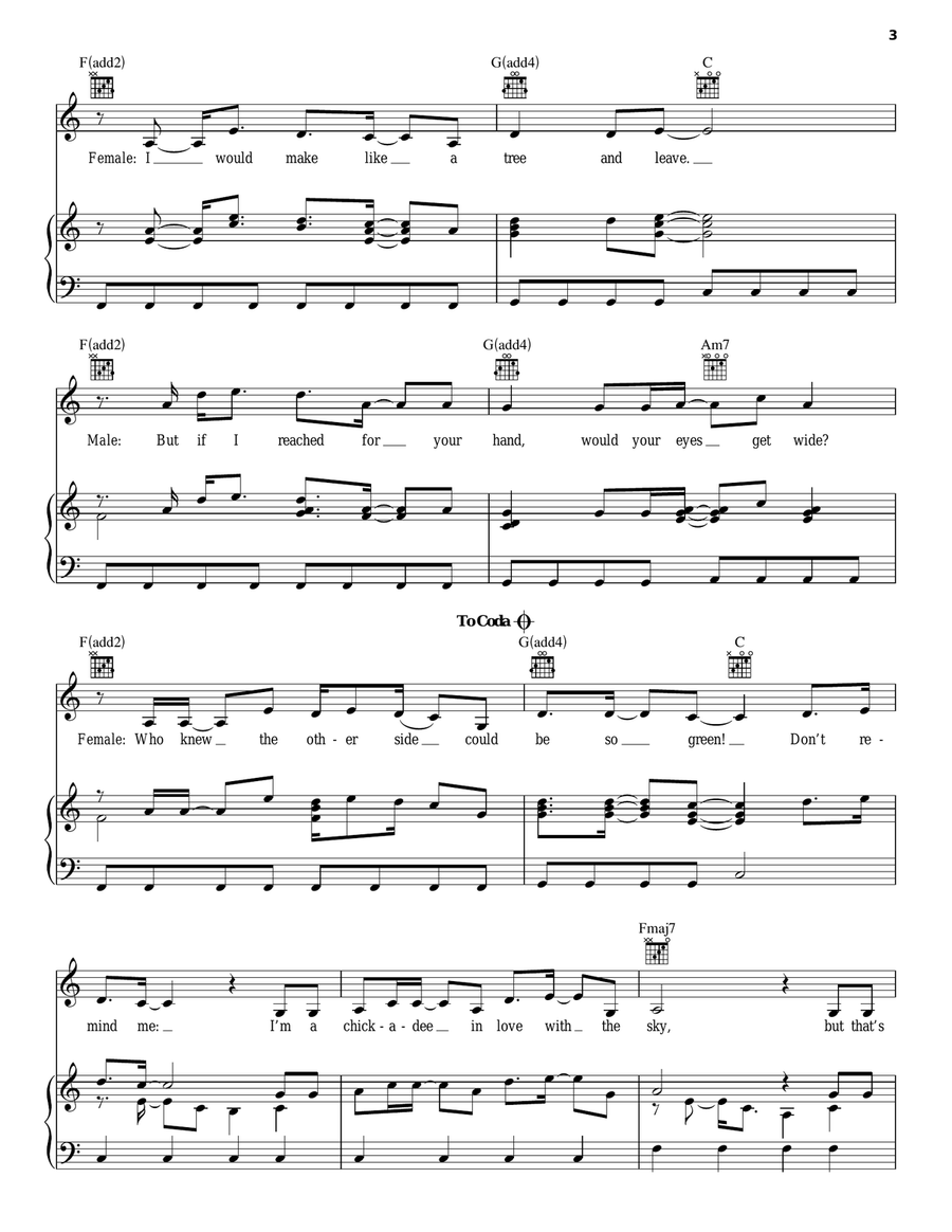 Honey And The Bee Piano, Vocal, Guitar scores gallery preview page 3