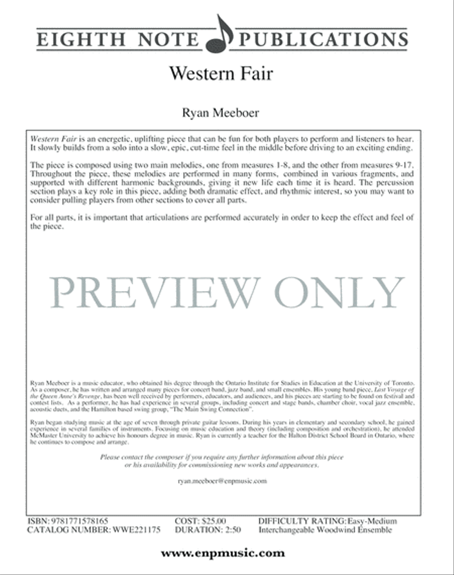 Western Fair Western Fair Woodwind Quartet scores gallery preview page 2