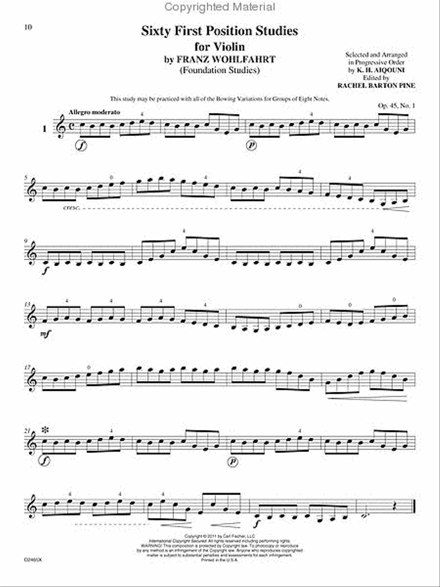 Foundation Studies for the Violin, Book 1 by Heinrich Wohlfahrt ...