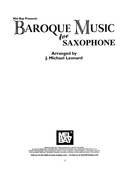 Baroque Music for Saxophone