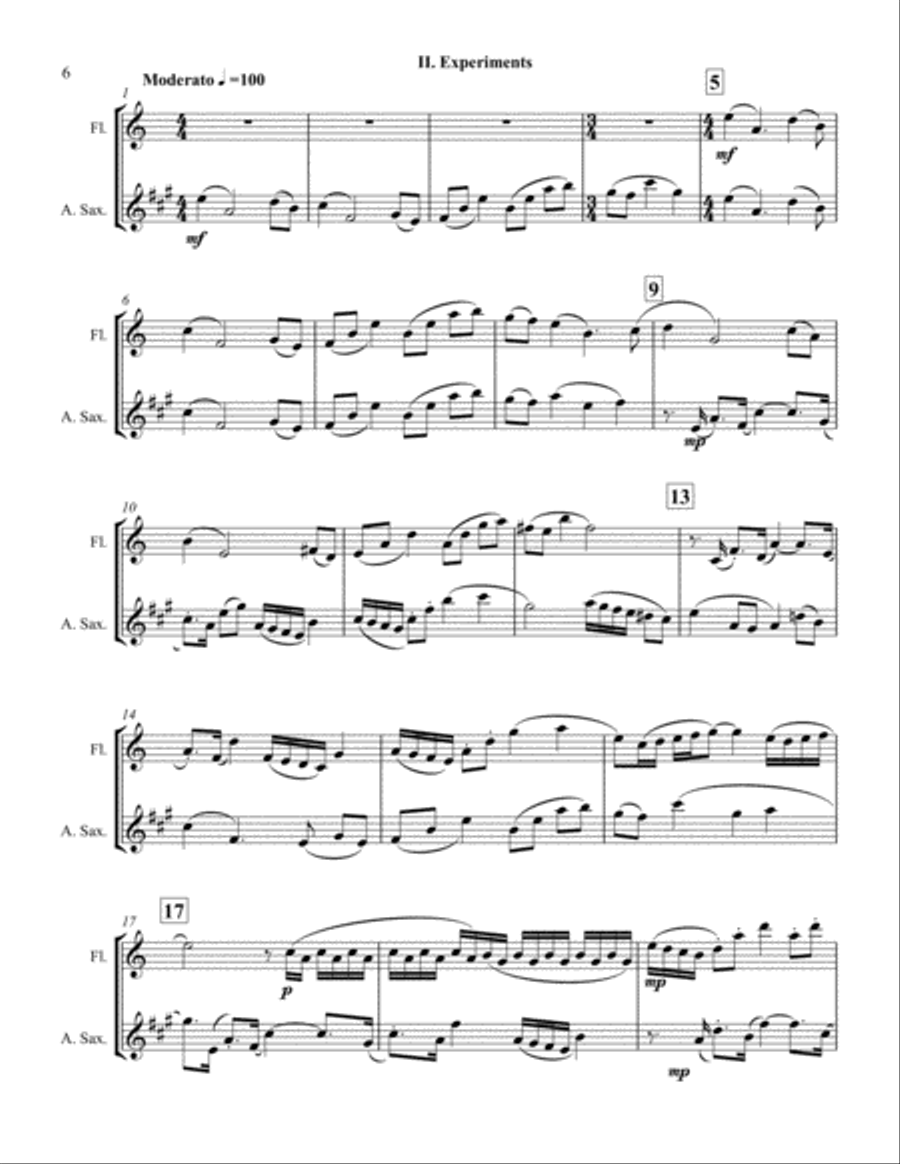 Celebration of Flight for Flute and Alto Saxophone Woodwind Ensemble scores gallery preview page 6