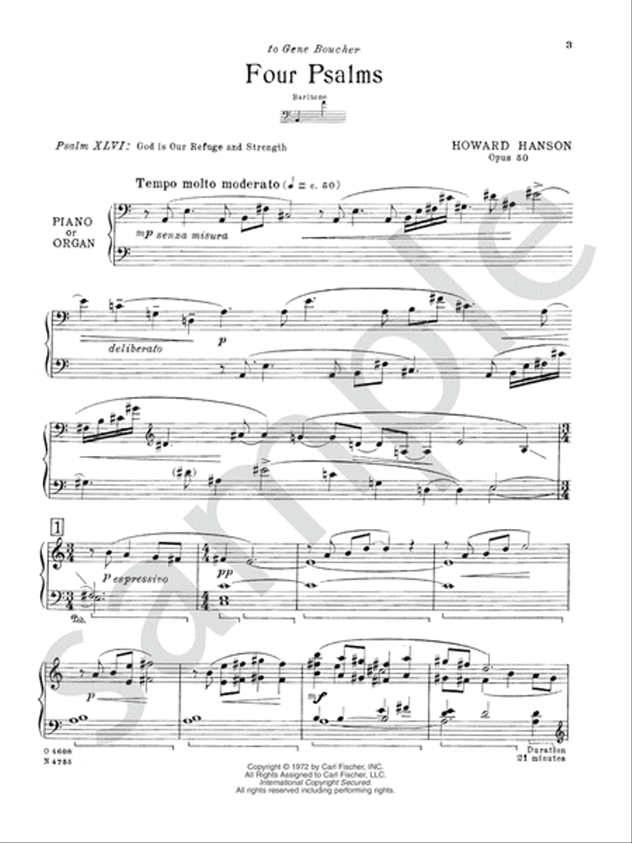 Four Psalms Baritone Voice scores gallery preview page 6