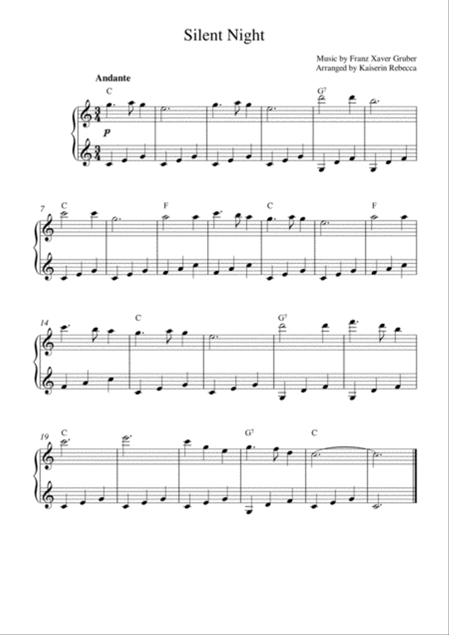Silent Night (Music Box Version) Piano Method scores gallery preview page 1