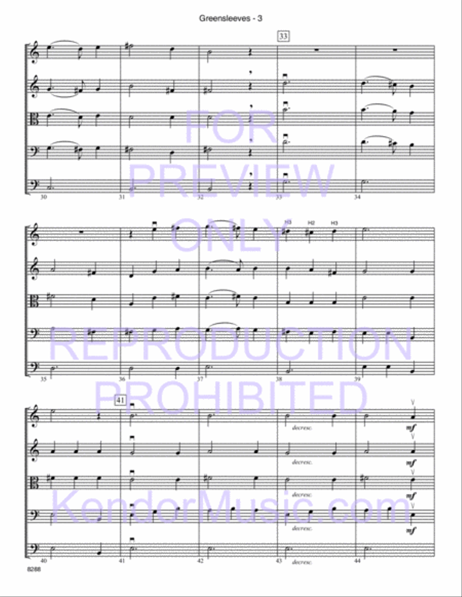 Greensleeves Greensleeves String Orchestra scores gallery preview page 4
