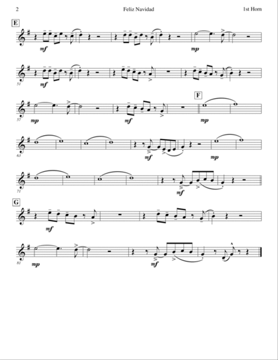 Feliz Navidad Brass Quartet scores gallery preview page 6