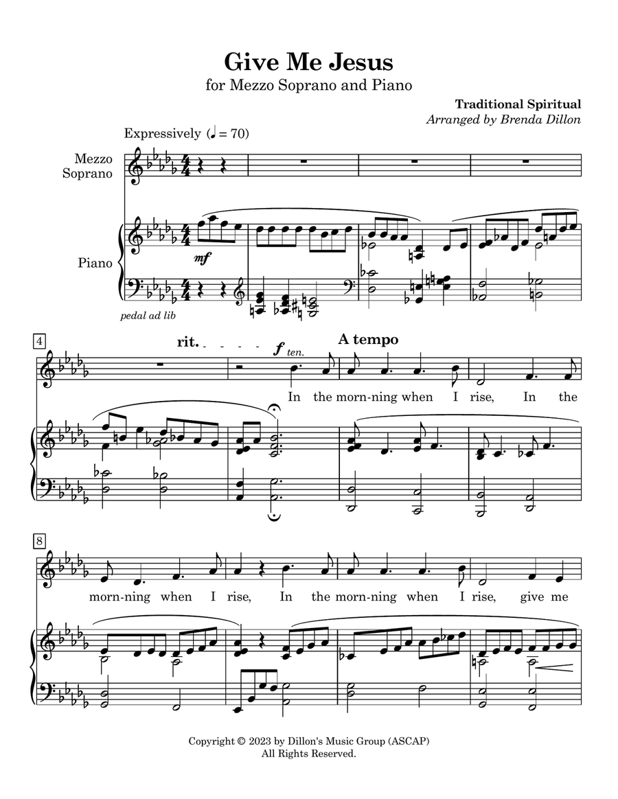 Give Me Jesus by Traditional Spiritual - Mezzo-Soprano Voice