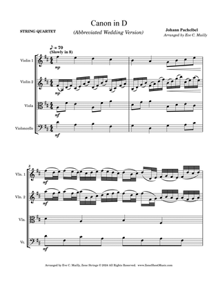 Canon in D - Wedding Version for String Quartet