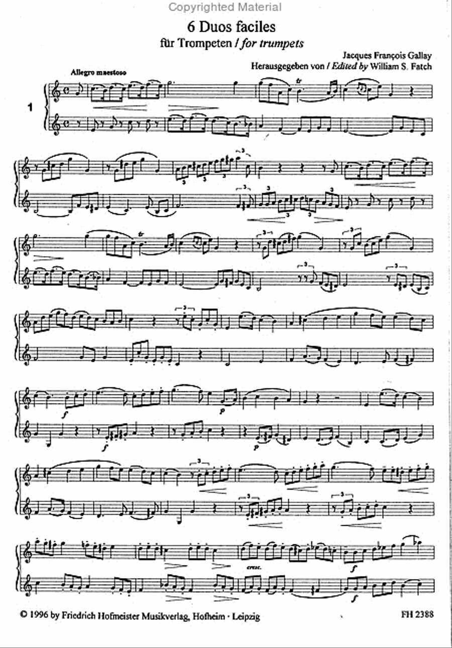 6 Duos faciles, op. 41 Trumpet scores gallery preview page 2