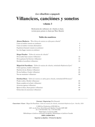 Villancicos, canciones y sonetos, vol. 3