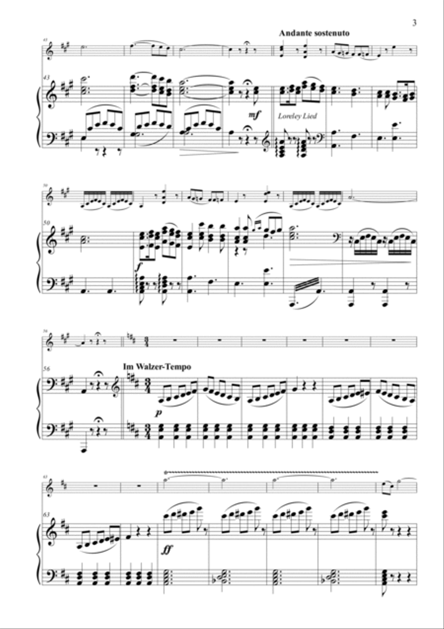 Am schönen Rhein gedenk ich dein, Waltz for Violin and Piano, Op. 83 Violin Solo scores gallery preview page 6