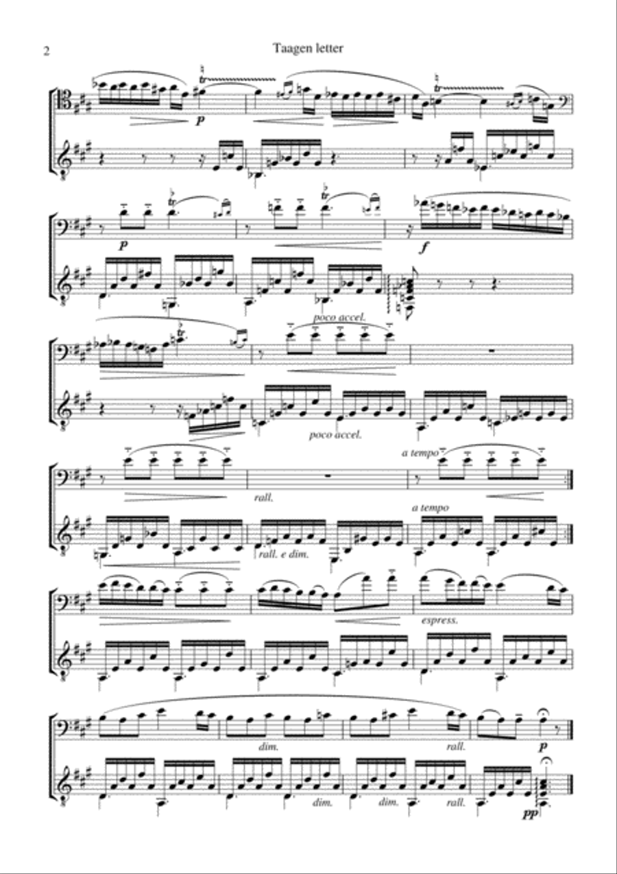 The Mist is Rising / Taagen letter Op. 41 for cello and guitar String Duet scores gallery preview page 2