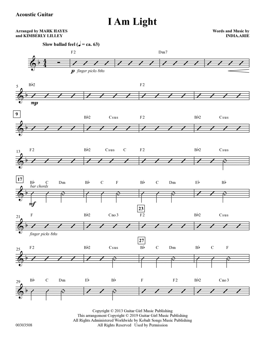 I Am Light (arr. Mark Hayes and Kimberly Lilley) - Acoustic Guitar Choir scores gallery preview page 1