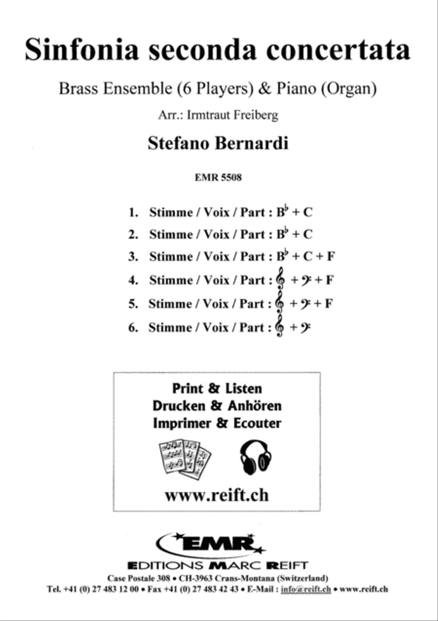 Sinfonia seconda concertata Brass Ensemble scores gallery preview page 2
