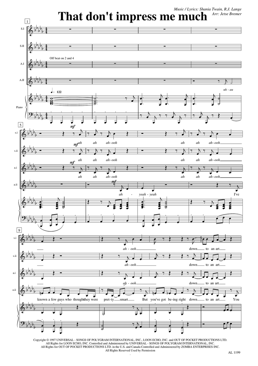 That Don't Impress Me Much SSAA scores gallery preview page 1